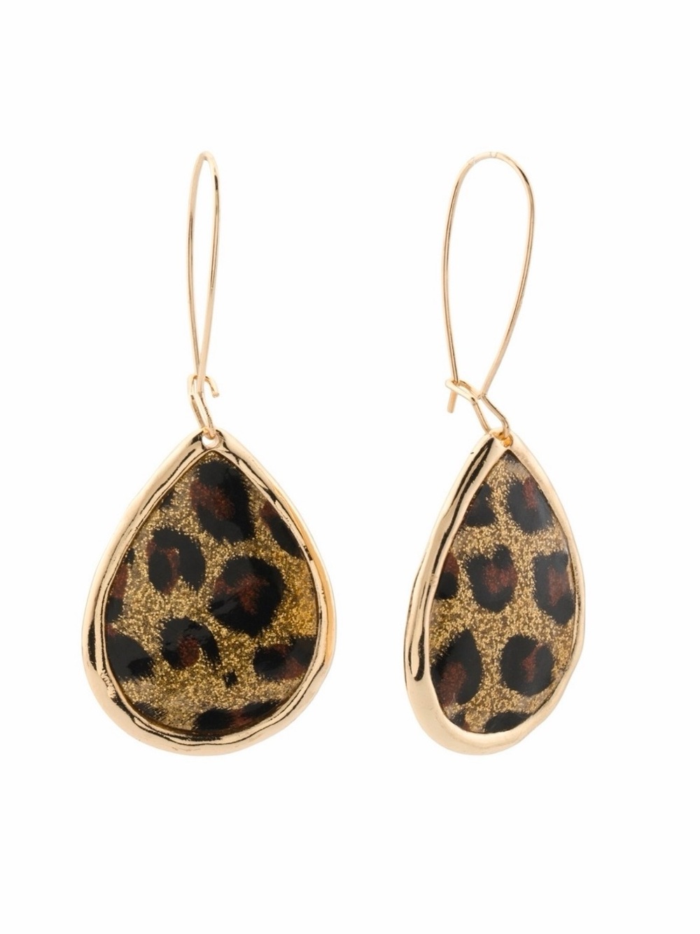 NWT ⚜️🤎⚜️ True to Form Golden Tone Leopard Teardrop Dangle Earrings